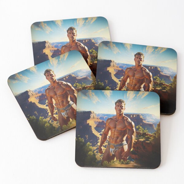 Item preview, Sunset and Muscles at the Grand Canyon designed and sold by ChanningsPinups.