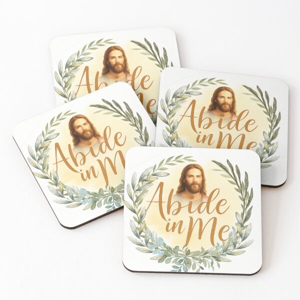 Item preview, Abide in Me – Watercolor Jesus Christ Art with Olive Branch Wreath designed and sold by Darcy'sArtfortheHeart.