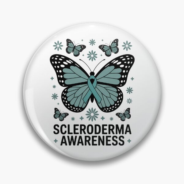 Item preview, Scleroderma Awareness Month Butterfly Ribbon Teal Warrior designed and sold by HellD3vil-Art.