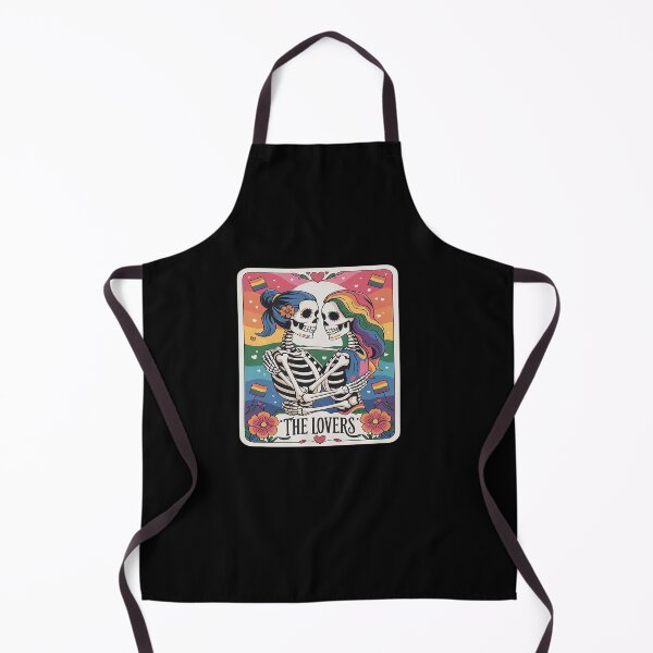 Item preview, Tarot Card The Lovers Rainbow Kissing Lesbian Skeletons designed and sold by DrewLeuschke.