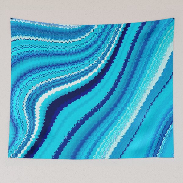 Item preview, Blue And White Liquid Marbled Swirls Wavy Design designed and sold by DEC02.