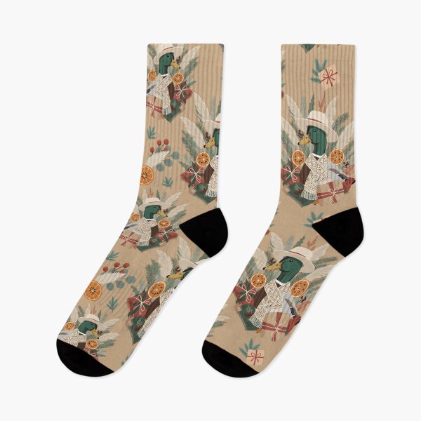 Item preview, Mallard Duck Boho Christmas Pattern — Pampas, Pomegranates & Gifts designed and sold by MvuuStudio.