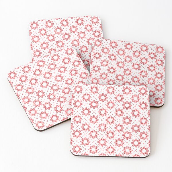 Item preview, Modern Christmas Mouse Pad - Geometric Snowflake Pattern in Red & White designed and sold by FestivityFinds.