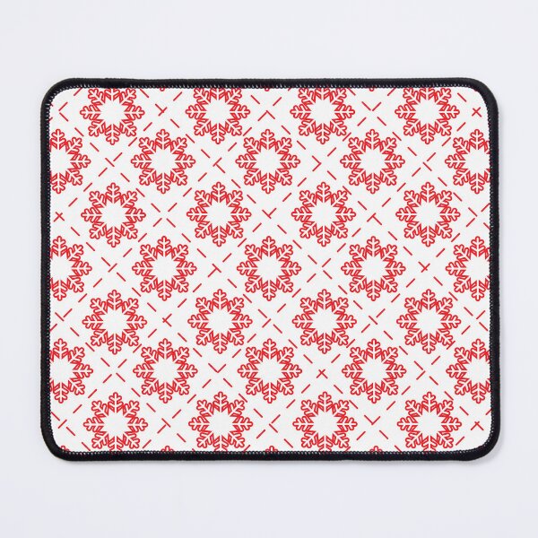 Item preview, Modern Christmas Mouse Pad - Geometric Snowflake Pattern in Red & White designed and sold by FestivityFinds.