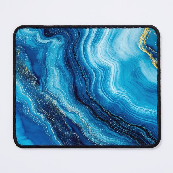 Item preview, Teal Blue, Aqua, And Cream Flowing Marbled Art designed and sold by DEC02.