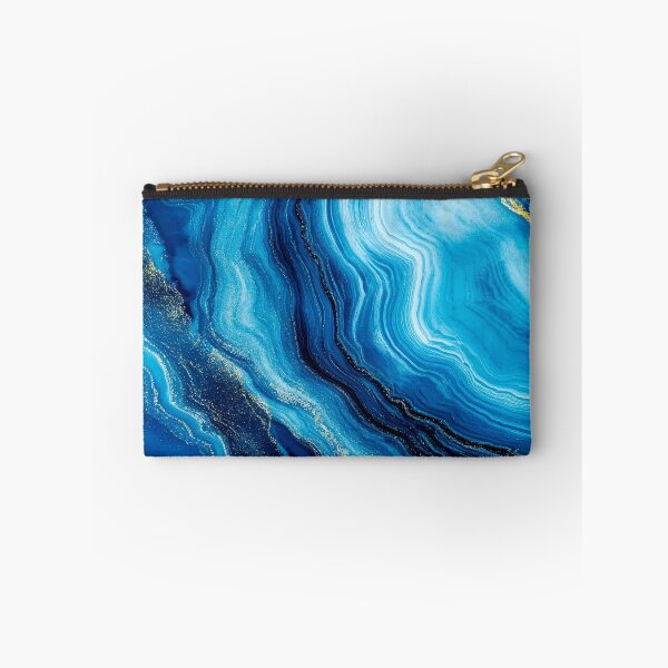 Item preview, Teal Blue, Aqua, And Cream Flowing Marbled Art designed and sold by DEC02.
