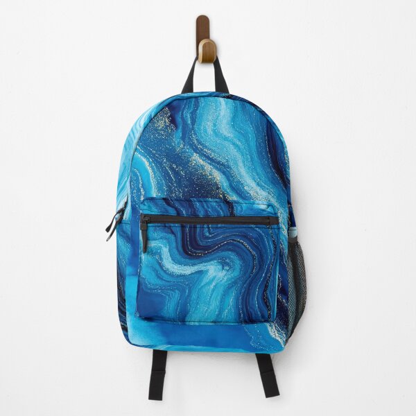 Item preview, Teal Blue, Aqua, And Cream Flowing Marbled Art designed and sold by DEC02.