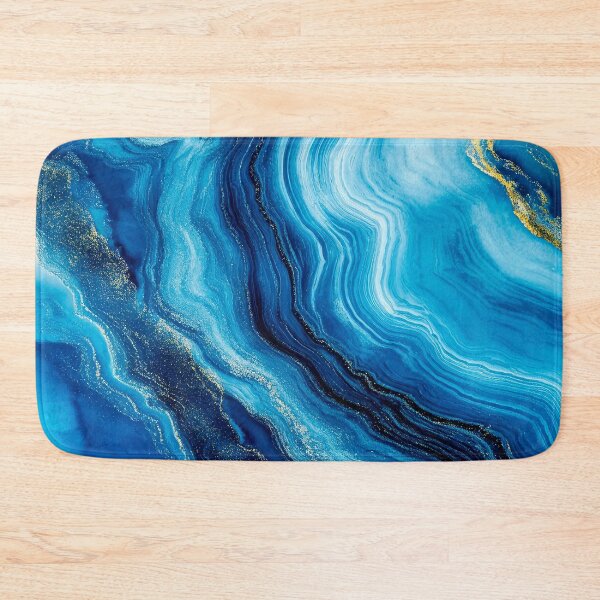 Item preview, Teal Blue, Aqua, And Cream Flowing Marbled Art designed and sold by DEC02.