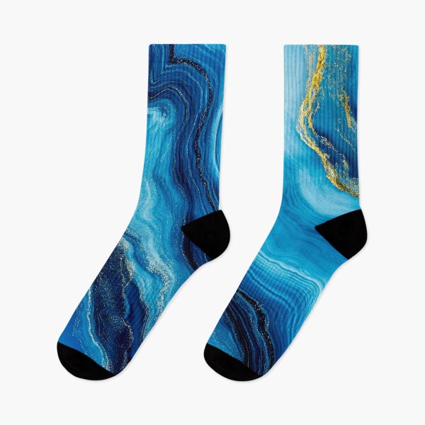 Item preview, Teal Blue, Aqua, And Cream Flowing Marbled Art designed and sold by DEC02.