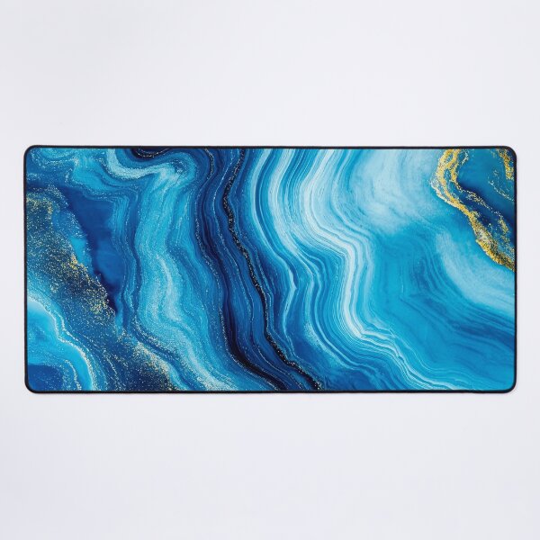 Item preview, Teal Blue, Aqua, And Cream Flowing Marbled Art designed and sold by DEC02.
