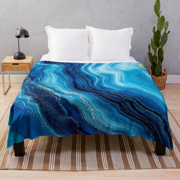 Item preview, Teal Blue, Aqua, And Cream Flowing Marbled Art designed and sold by DEC02.
