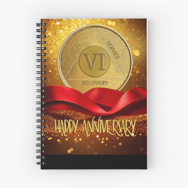 Item preview, 6 Year AA Anniversary Unity Service Recovery Coin Glitter designed and sold by ApexDesigners.