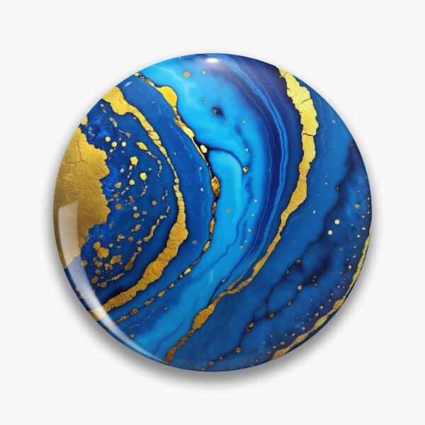 Item preview, Chic Blue, Aqua, And Golden Veins Faux Marble designed and sold by DEC02.