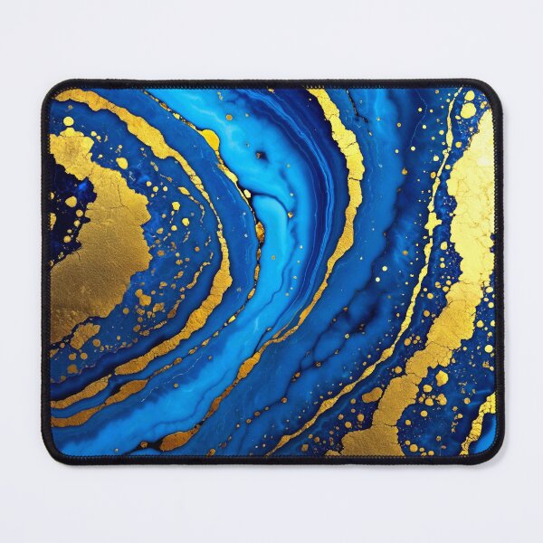 Item preview, Chic Blue, Aqua, And Golden Veins Faux Marble designed and sold by DEC02.