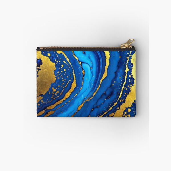 Item preview, Chic Blue, Aqua, And Golden Veins Faux Marble designed and sold by DEC02.
