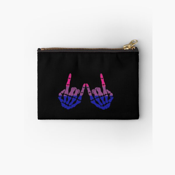 Item preview, Skeleton Rock Hand LGBT-Q Cool Bisexual Pride Color Bi Flag designed and sold by MinaReinger.