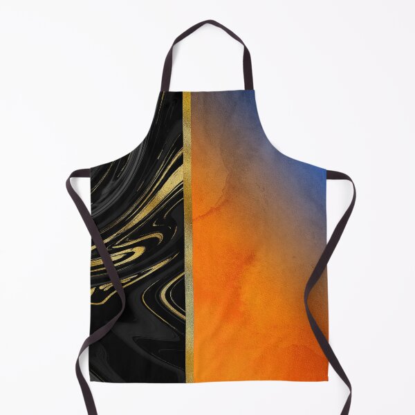 Item preview, Blue And Tangerine Ombre With Black Gold-Hue (Faux) Marble designed and sold by DEC02.