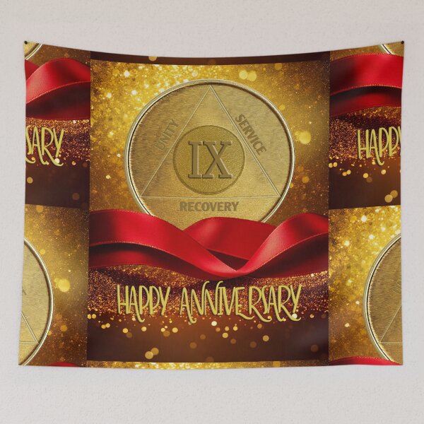 Item preview, 9 Year AA Anniversary Unity Service Recovery Coin Glitter designed and sold by ApexDesigners.
