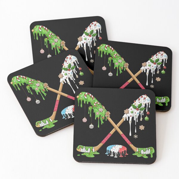 Item preview, Christmas Hockey Sticks and Puck Dripping with Holiday Treats designed and sold by TinaMDedrick.