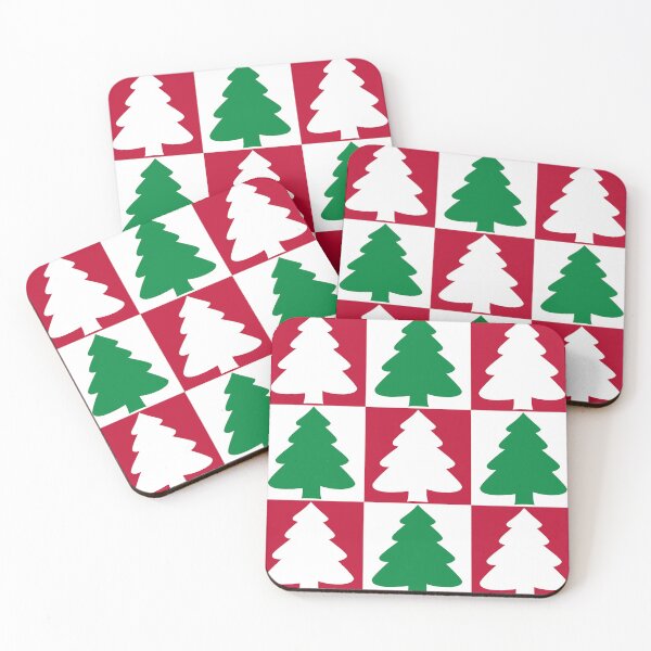 Item preview, Retro Mod Christmas Trees in Red, Green and White designed and sold by MellowCat.