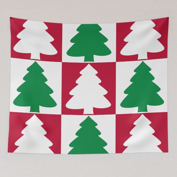 Item preview, Retro Mod Christmas Trees in Red, Green and White designed and sold by MellowCat.