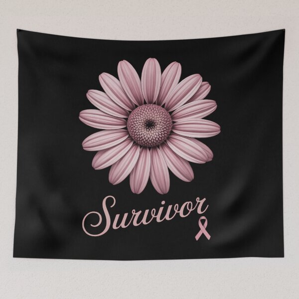 Item preview, Sunflower Pink Ribbon Breast Cancer Survivor Awareness designed and sold by HellD3vil-Art.
