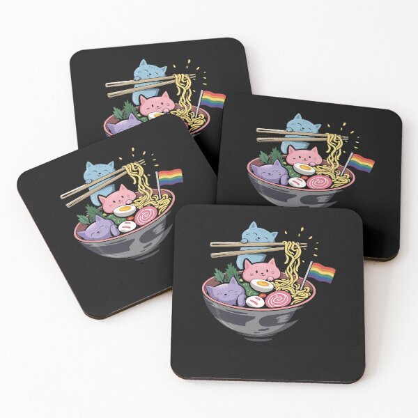 Item preview, Rainbow Flag Cats Ramen Anime Gay Pride Month LGBTQ Ally designed and sold by RansomFlatley.