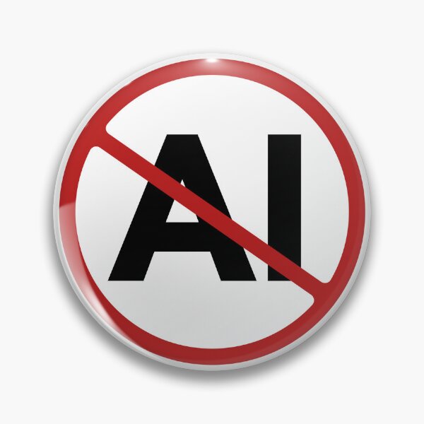 Item preview, Prohibited AI Sign, Signage, Red Circle, Automated designed and sold by AASparksDesigns.