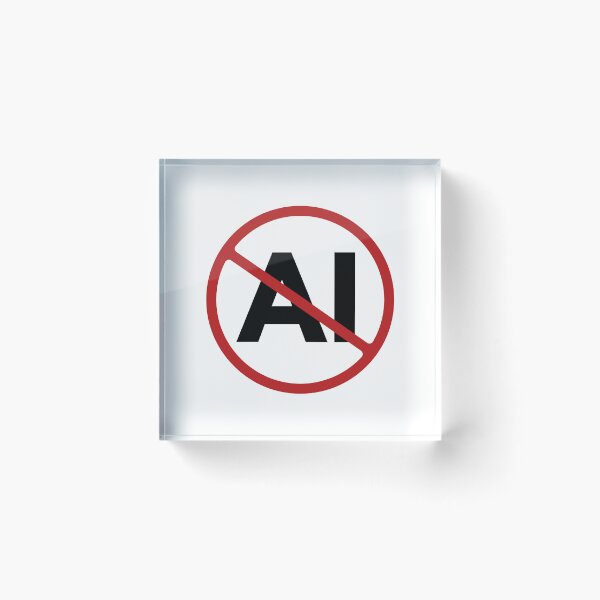 Item preview, Prohibited AI Sign, Signage, Red Circle, Automated designed and sold by AASparksDesigns.