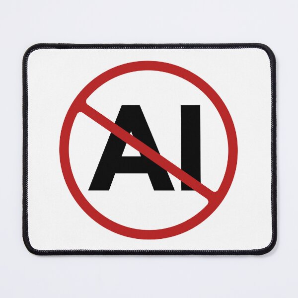 Item preview, Prohibited AI Sign, Signage, Red Circle, Automated designed and sold by AASparksDesigns.
