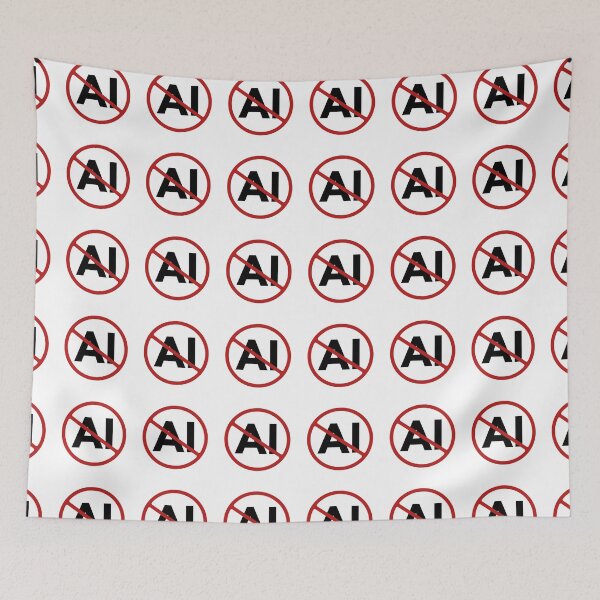 Item preview, Prohibited AI Sign, Signage, Red Circle, Automated designed and sold by AASparksDesigns.