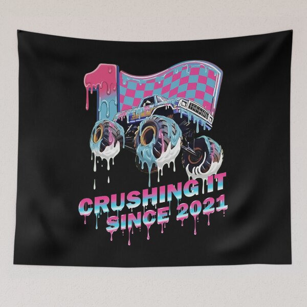 Item preview, Monster Truck Crushing It Since 2021 - Retro Dripping Design designed and sold by TinaMDedrick.