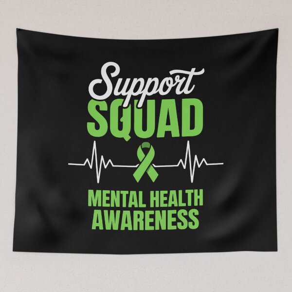 Item preview, Support Squad Mental Health Awareness Green Ribbon designed and sold by HellD3vil-Art.