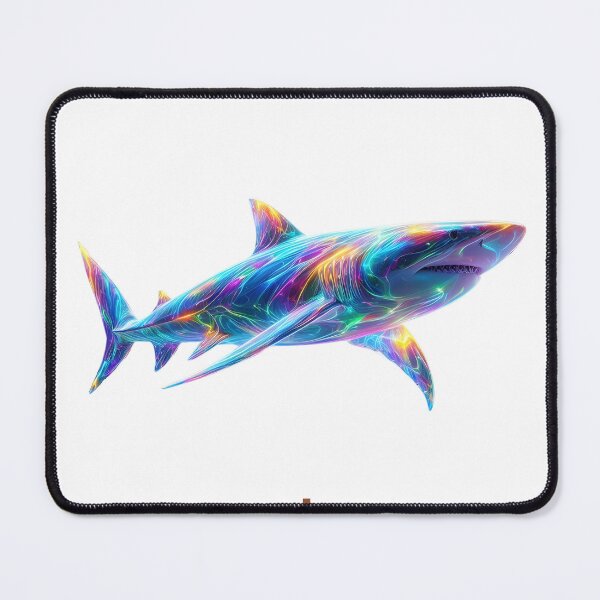 Item preview, Colorful Glowing Shark Art – Neon Ocean Animal designed and sold by GloriousArtSKD.