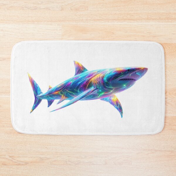 Item preview, Colorful Glowing Shark Art – Neon Ocean Animal designed and sold by GloriousArtSKD.