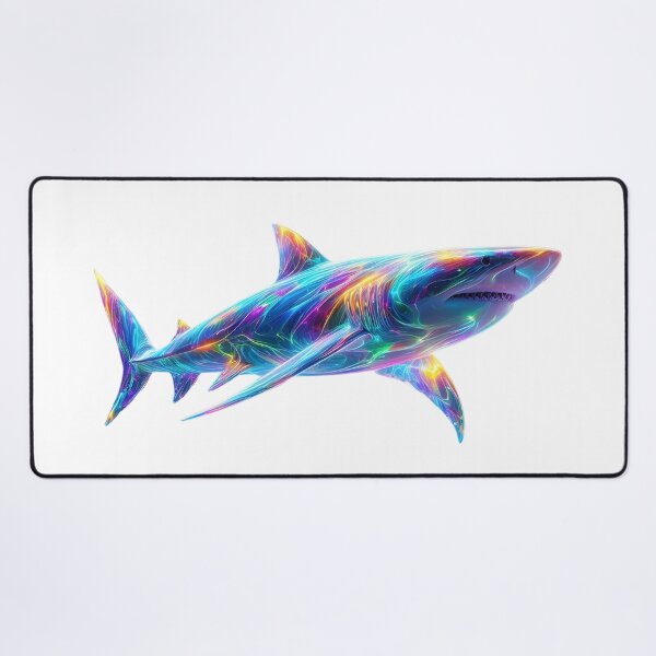 Item preview, Colorful Glowing Shark Art – Neon Ocean Animal designed and sold by GloriousArtSKD.