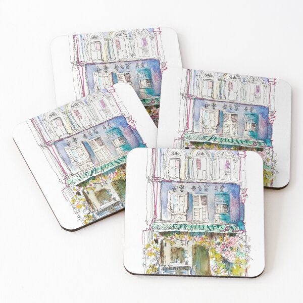 Item preview, Chinatown Shophouse ,street scene Singapore ,ink and wash watercolor  designed and sold by Almondtree.