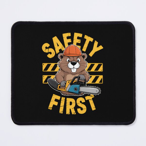 Item preview, Safety First Funny Beaver Chainsaw Cute Animal Logger designed and sold by SusanaKlein.