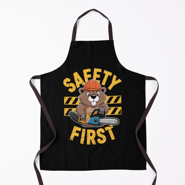 Item preview, Safety First Funny Beaver Chainsaw Cute Animal Logger designed and sold by SusanaKlein.
