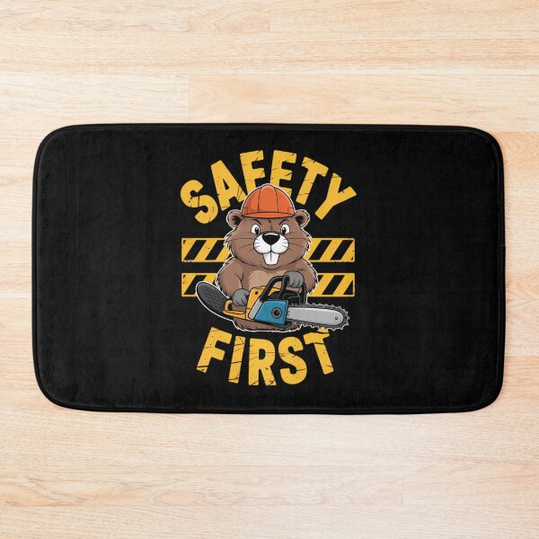 Item preview,  Safety First Funny Beaver Chainsaw Cute Animal Logger designed and sold by SusanaKlein.