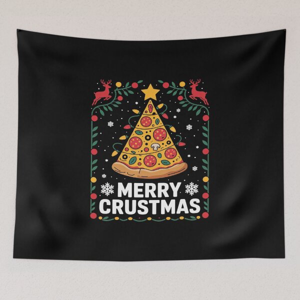 Item preview, Womens Merry Crustmas Pizza Xmas Tree Lighting Ugly Pizza Christmas  designed and sold by MicanCuteStore.