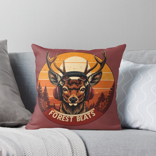 Item preview, Forest Beats Deer Headphones Retro Sunset DJ Wildlife Nature Design designed and sold by AOG-DESIGNS.