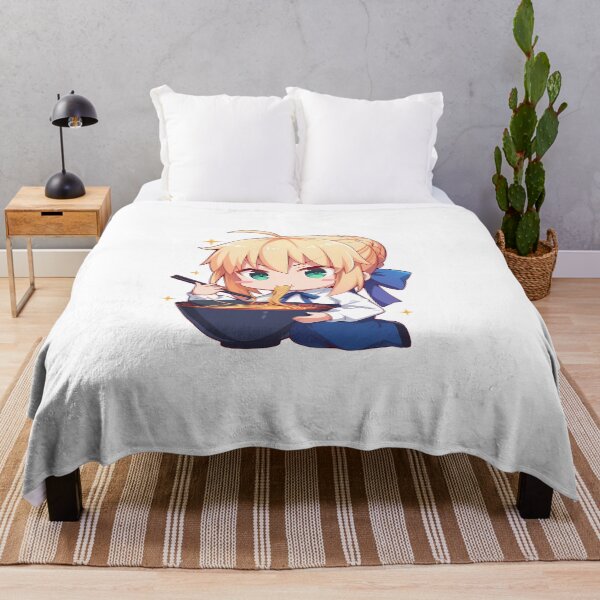 Item preview, Fate Stay Night Saber Enjoying Ramen Blonde Hero Kawaii Anime designed and sold by Raslbazola.