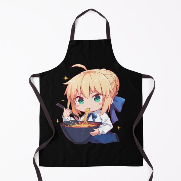 Item preview, Fate Stay Night Saber Enjoying Ramen Blonde Hero Kawaii Anime designed and sold by Raslbazola.