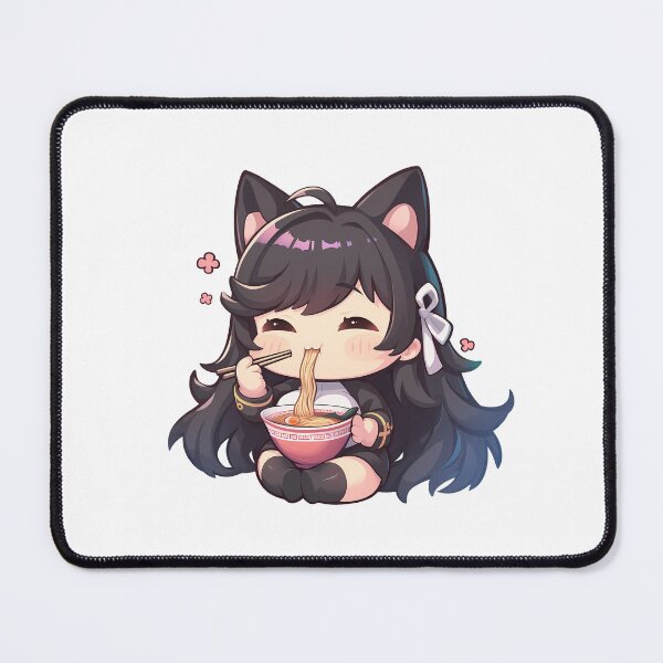 Item preview, Atago Enjoying Ramen Azur Lane Anime Kawaii Chibi Style designed and sold by Raslbazola.