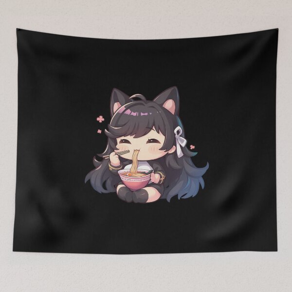 Item preview, Atago Enjoying Ramen Azur Lane Anime Kawaii Chibi Style designed and sold by Raslbazola.