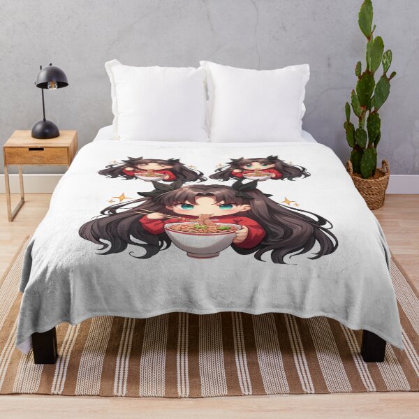 Item preview, Fate Stay Rin Tohsaka Eating Ramen Red Outfit Kawaii Anime designed and sold by Raslbazola.