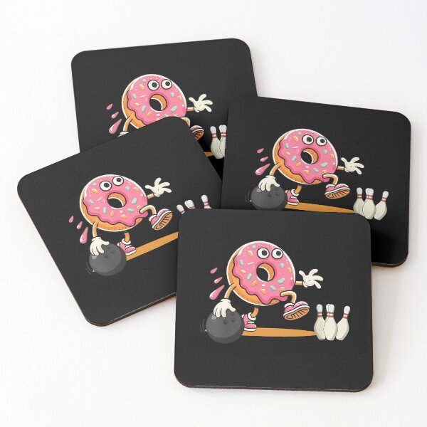 Item preview, Cute Donut Bowling Character - Fun Pink Donut with Bowling Ball designed and sold by TinaMDedrick.