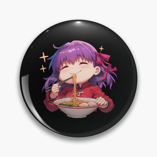 Item preview, Fate Stay Sakura Matou Enjoying Ramen Purple Hair Kawaii Anime designed and sold by Raslbazola.