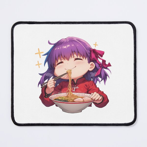 Item preview, Fate Stay Sakura Matou Enjoying Ramen Purple Hair Kawaii Anime designed and sold by Raslbazola.